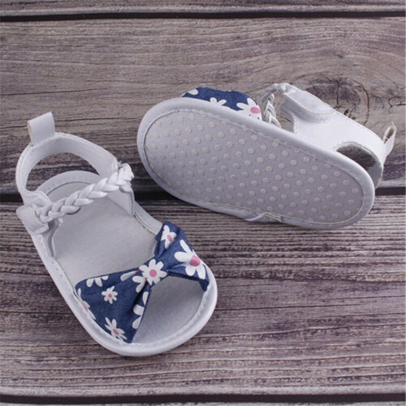 Zomer Baby Meisjes Kids Peuter Casual Geometrie Strik Sandalen Antislip Crib Schoenen Soft Sole Prewalkers