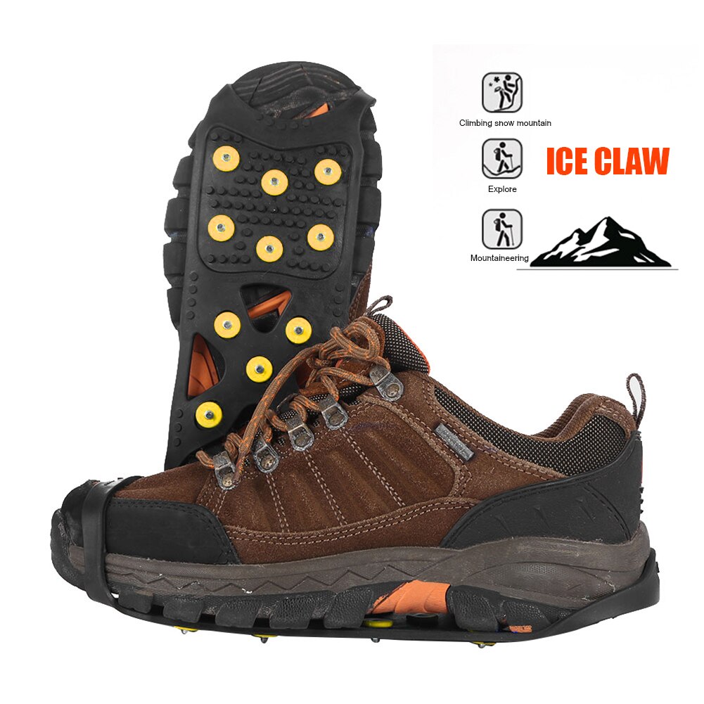 1 paar 11 noppen antislip ijs gripper spike winter outdoor klimmen antislip sneeuw spikes grips noppen over schoenen hoezen stijgijzers