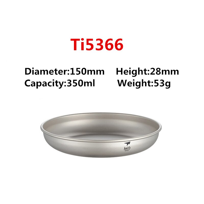 Keith titanium saucer pratos conjunto de talheres ao ar livre acampamento caminhadas placas talheres picnic placa ti5372 dropshipping: Ti5366