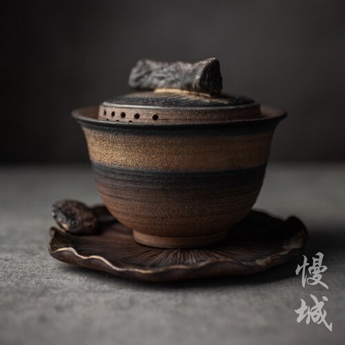 Retro moderno de té de cerámica sopera personalidad Kung Fu té retro gres a mano casa té LB50931 té jingdezhen taza: B