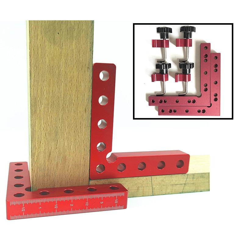 Woodworking 90 Degrees L-Shaped Auxiliary Fixture Carpenter's Square Right Angle Positioning Ruler Splicing Board Fixing Clip