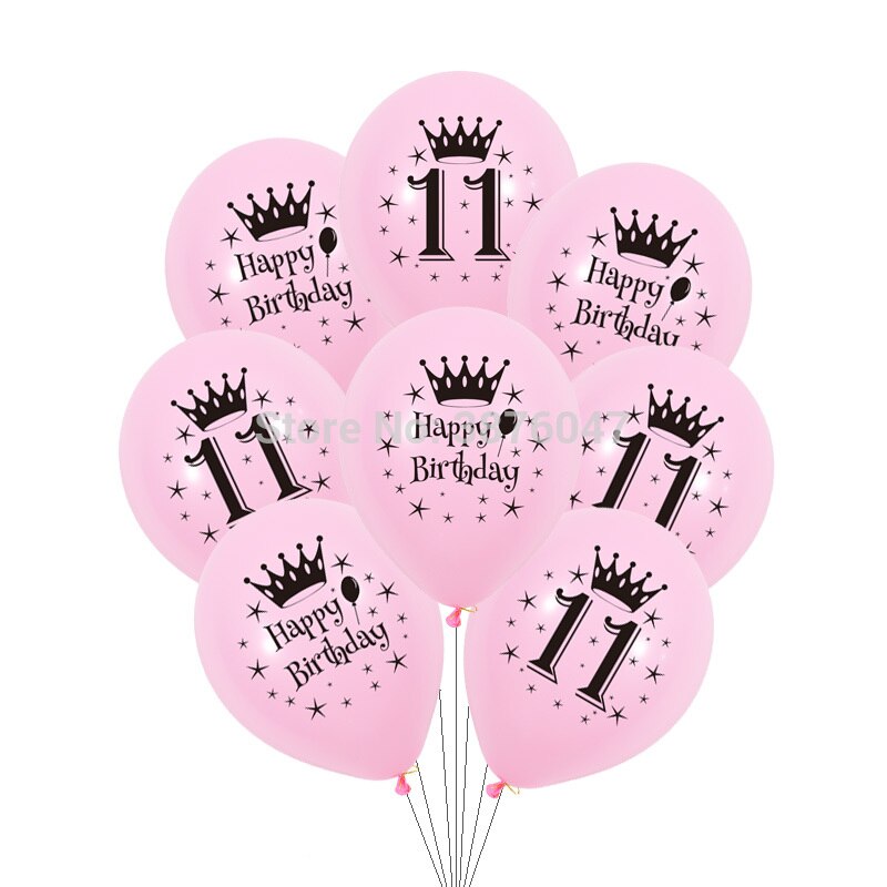 12 Stks/partij 11 12 13 14 15 Jaar Verjaardag Ballon Kids Jongen Meisje Verjaardagsfeestje Decoraties Gelukkige Verjaardag Verjaardag Ballonnen
