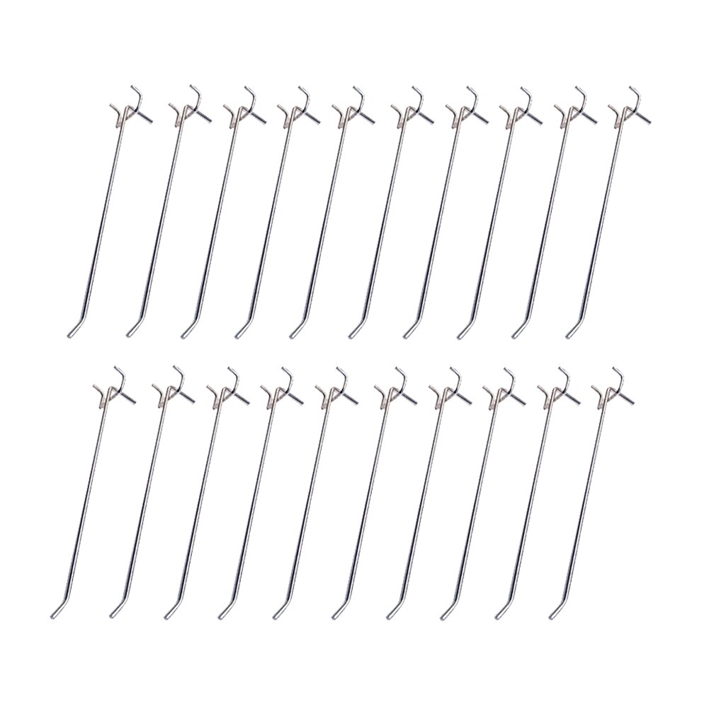 20pcs Display Garage Workshop Wall Mount Retail Shop Pegboard Hooks Manganese Steel Heavy Duty Home Shelving Hanging Tool: silver  7cm
