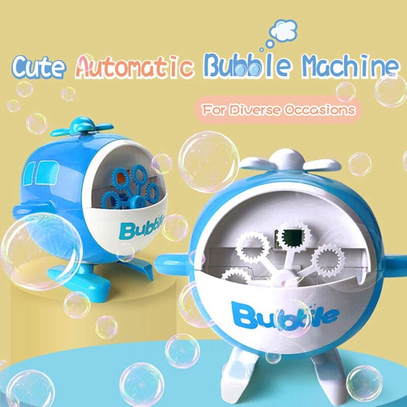 Automatische Helicopter Bubble Machine Elektrische Cartoon Bubble Machine Kinderen Blow Bubble Machine Speelgoed