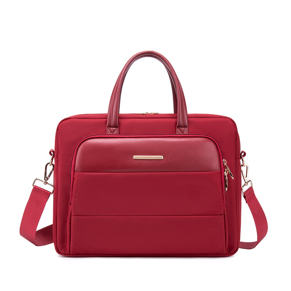 Large Capacity Briefcases Travel Necessary Laptop Document Organizer Shoulder Bag Business Ipad Phone Notebook Storage Hand: 15inch-Redwine