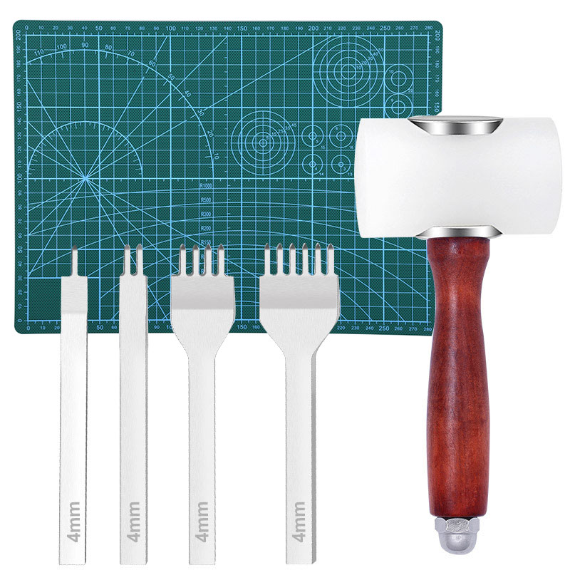 KAOBUY DIY Leather Carving Stamp Tools Set DIY Manual Leather Craft Stamps Art Pattern Leather Stamping Printing Tools Set: F
