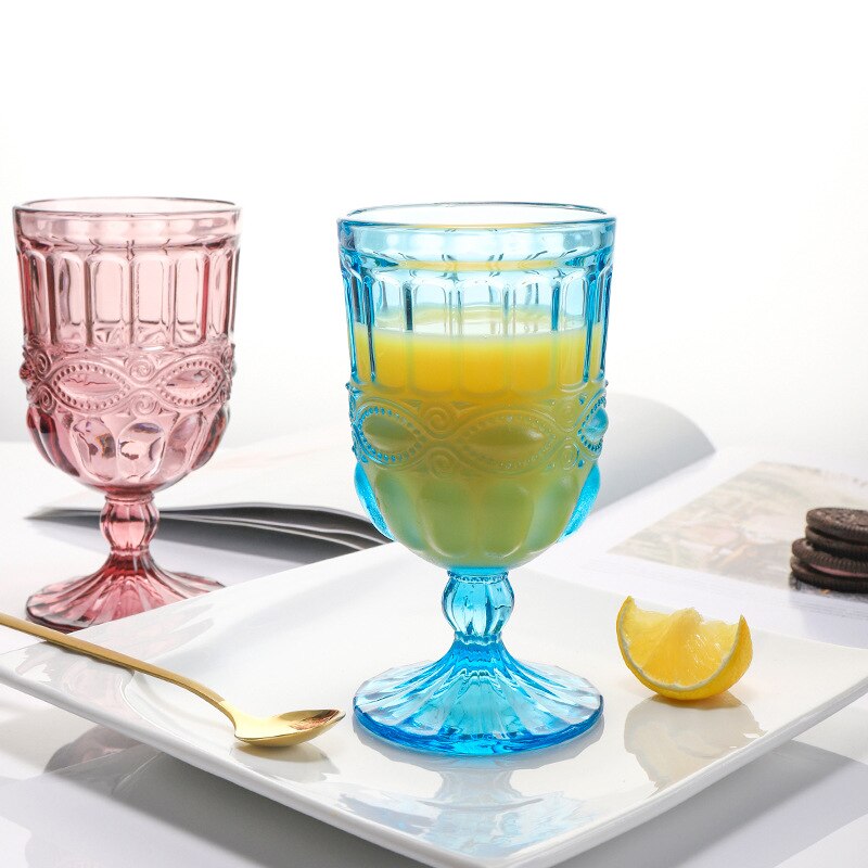 Copas de vino de colores Vintage para , copa de champán, boda, cóctel, whisky, escultura de cristal, zumo, cerveza, 2 uds.