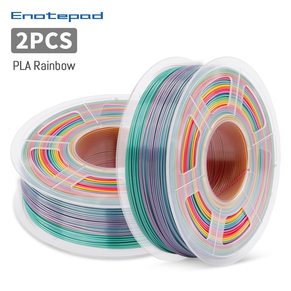 Enotepad – Filament pour impression 3D, 2 rouleaux/ensemble, couleur arc-en-ciel, matériel d&#39;imprimante , précision 1.75MM, cadre 3D: Default Title