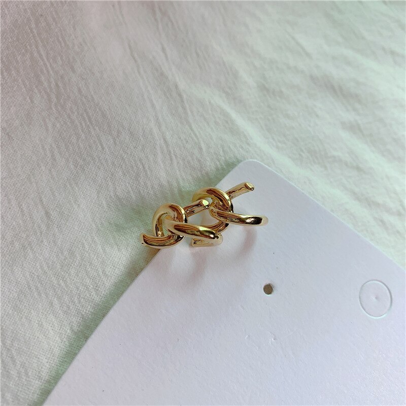 Minimalist Gold Color Double C Cross Clip on Earrings Without Piercing Letter X Earcuff Earrings Women Girl Jewelry