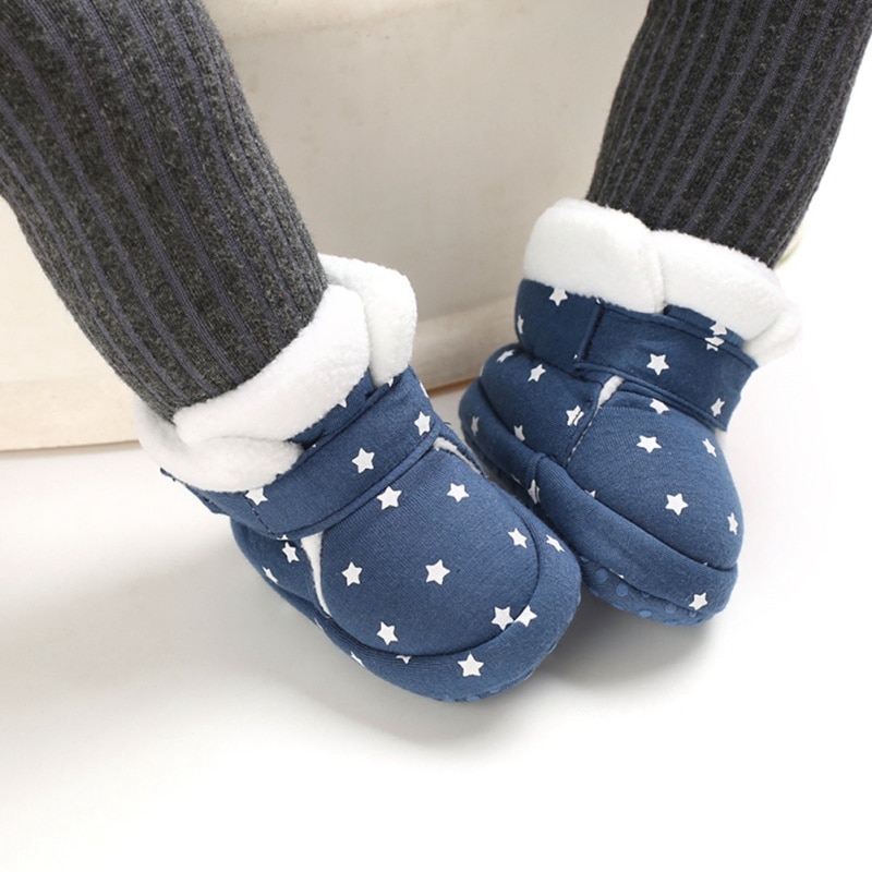 Baby Mädchen Schuhe Winter Plus Samt Nette Stern Weiche Sohle Winter Bootie Schuhe Winter Warm Boot Schuhe 0-18M Heißer