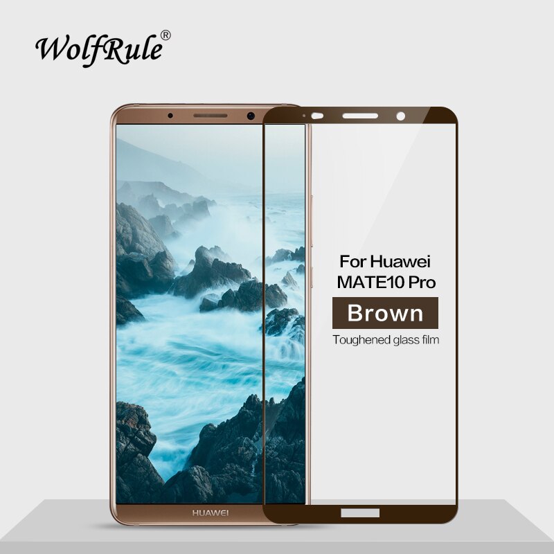 2 stuks Screen Protector Glas Voor Huawei Mate 10 Pro Gehard Glas Voor Huawei Mate 10 Pro Volledige Cover Glas voor Huawei Mate 10Pro: Brown