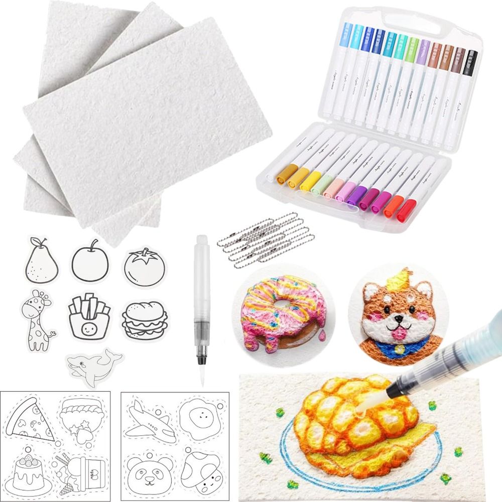 DIY Kids Magic Puffy Paint With Easel Handicraft Foam Texture Blank Painting Paper With Drawing Pens Magic Texture Painting Kit