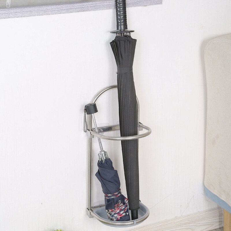 Foldable Umbrella Drying Rack Self Adhesive Umbrella Storage Rack Stainless Steel Wall Mounted Umbrella Holder