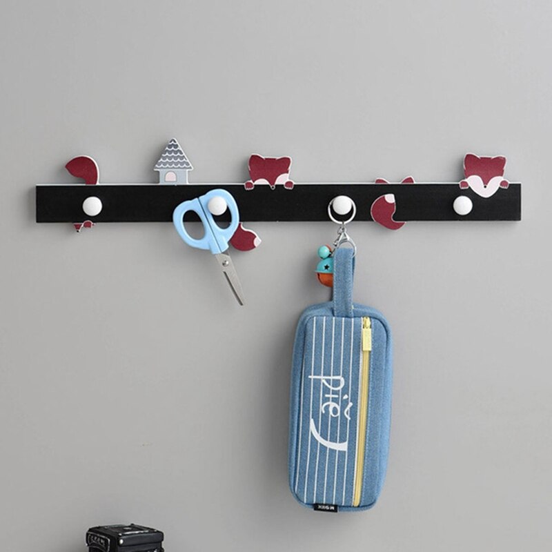 Casa decoração de madeira dos desenhos animados chave titular prateleiras parede casaco rack parede pendurado prateleira para crianças decoração do quarto cabide ganchos porta cabide