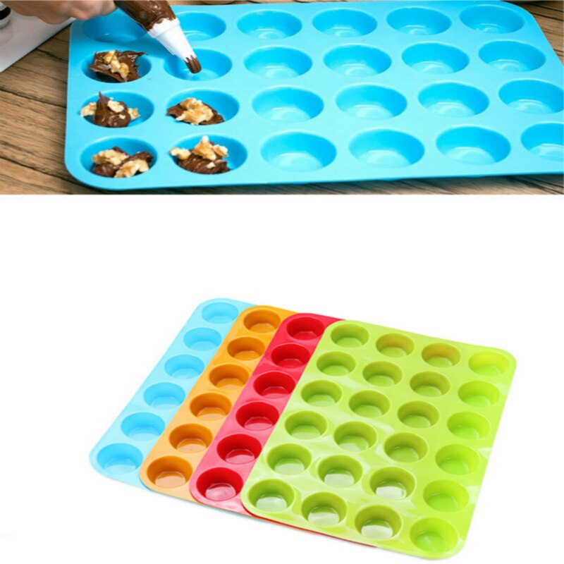 24 Rooster Cup Silicone Muffin Pan & Cupcake Bakken Pan Non-stick Siliconen Cake Ronde Mini Muffin Pan Vorm cake Decorating Mold