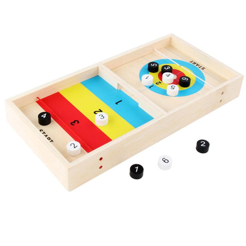 Holz Eisstockschießen Ball freundlicher Spaß Spielzeug eltern-Art-Spiele Sport Tisch Bord Interaktive Spiele Schnelle Schlinge Puck Bord spiele