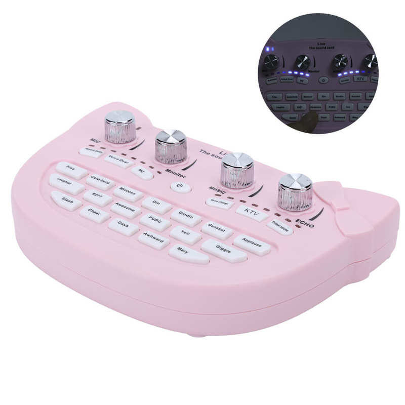 Sound Card Lightweight And Easy To Carry Multi-effect Sound Mixer Four Separate Buttons Mobile Phone for Anchor Broadcast