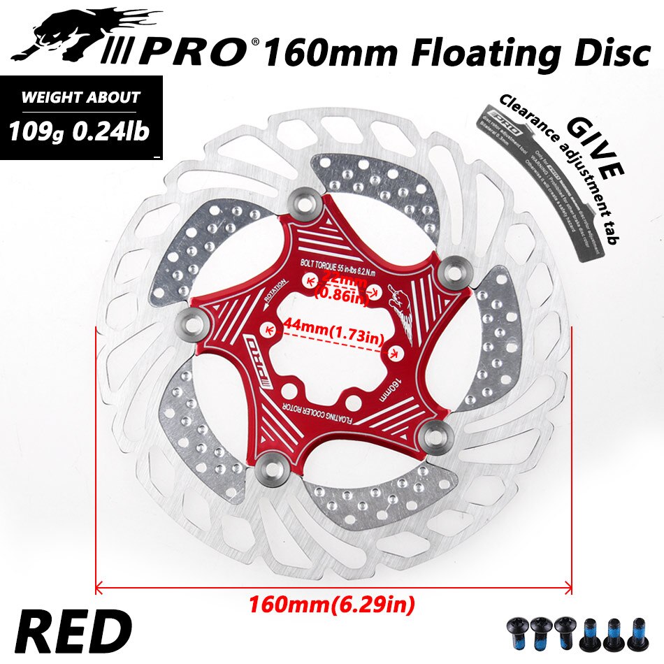 Mountainbike MTB DH 6Zoll 160/180/203mm kühlung Rabatt wärmeableitung Bremsscheibe Unten Hügel schwimm fahrrad bremsscheibe IIIPRO: 160mm rot