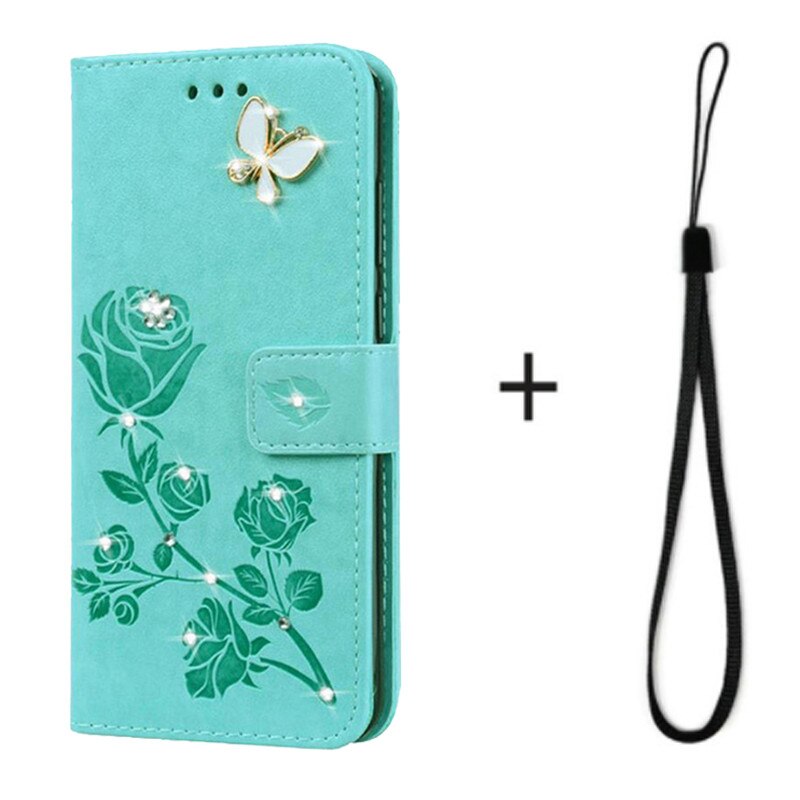 kippen PU Ledertasche für Huawei Honor 50 Lite Brieftasche Abdeckung für Huawei Honor50 Lite Karte Tasche Schutzhülle Capa Coque: 3Grün Schmetterling-