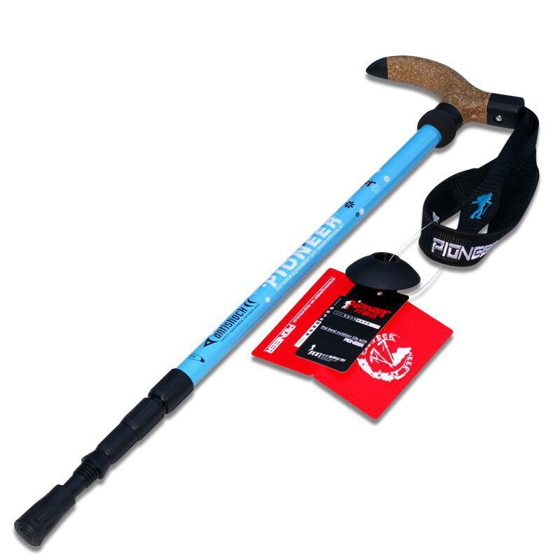 T Lidar Com Pólos de Caminhada Nórdica Bengala Para O Turismo Cane Trekking Poloneses Muletas Bastones de Trekking Pólo Caminhadas Muletas Bar: Azul