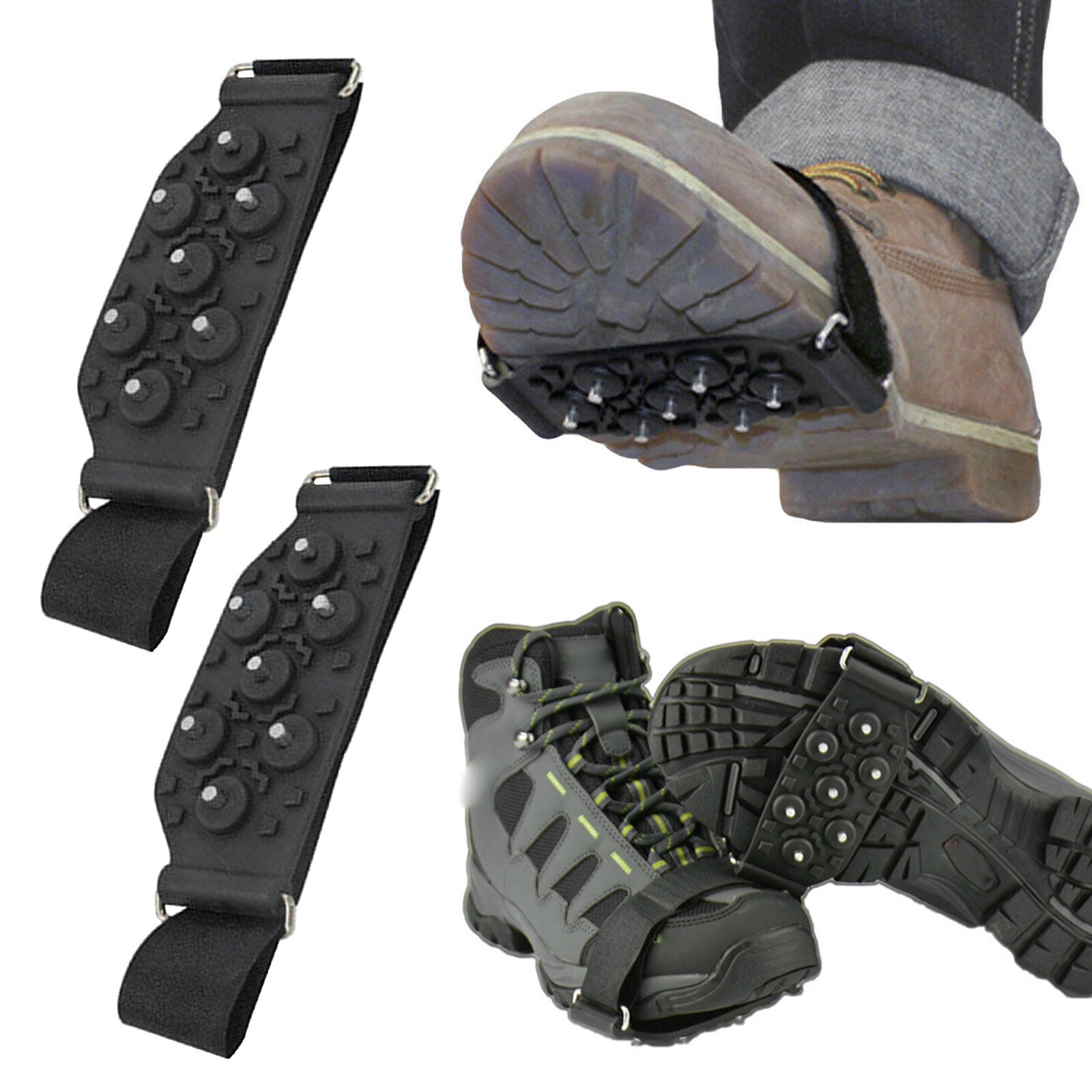 25# 1 Pair 7 Studs Anti-Skid Ice Gripper Spike Winter Climbing Anti-Slip Snow Spikes Grips Cleats Over Shoes Covers Crampons