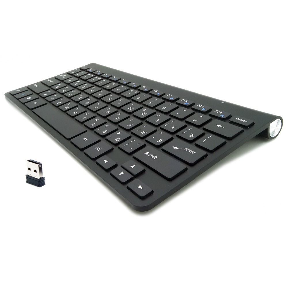Ultra Dünne Stumm Russische Tastatur 2,4G kabellos Tastatur Maus Combo Schere Schlüssel Mit USB Adapter Für Sieg Mac Android TV Kasten PC