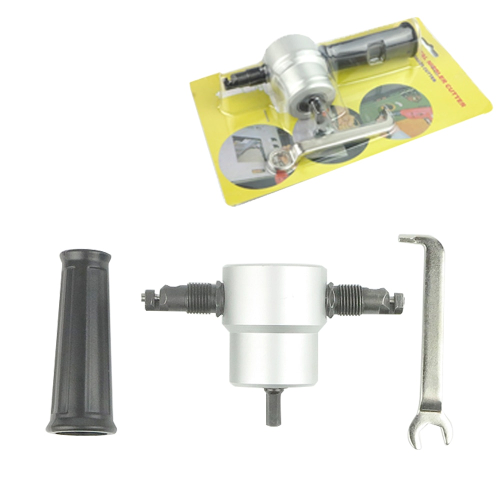160A Nibble Metal Cutting Double Head Sheet Nibbler Saw Cutter Tool Drill Attachment Free Cutting Tool Nibbler Sheet Metal Cut