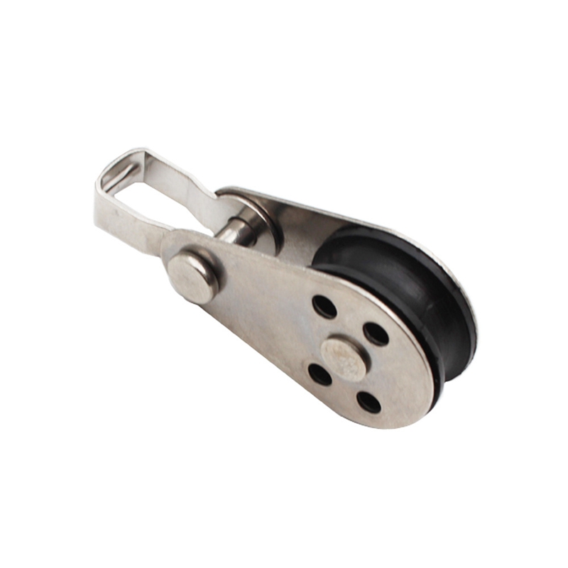 5 stk / sett rulle i rustfritt stål 25mm metalltråd tau kran remskive blokk hengende metalltråd slepehjul