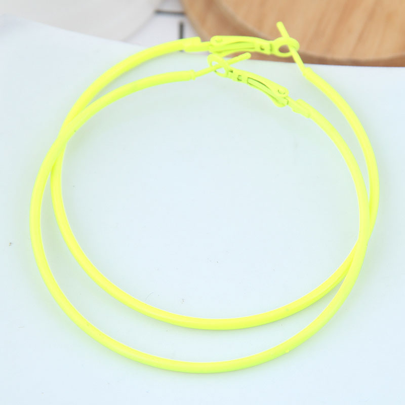 Kymyad Bohemia Big Hoop Earrings For Women 6cm Fluorescent Color Earings Jewelry Statement Earrings Jewelry