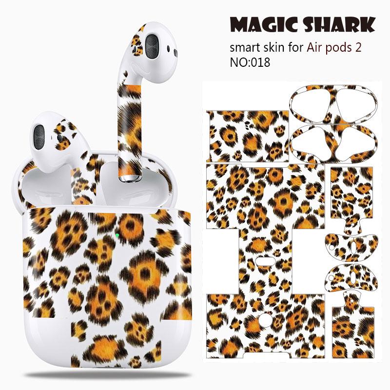 Magic Shark Clear Leaf Flower The North Face Leopard Cells Ultra Thin Sticker Case Film for Apple Airpods 2 Airpods2 001-019: 018