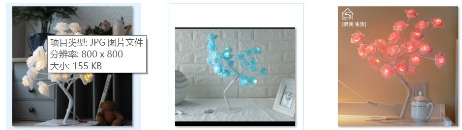 24 sztuk doprowadziło biały różowy kwiat róży nocna lampka nocna robić sypialni lampa stołowa dekoracji domu drzewo symulacji świąteczne wesele: 3szt biały różowy niebieski