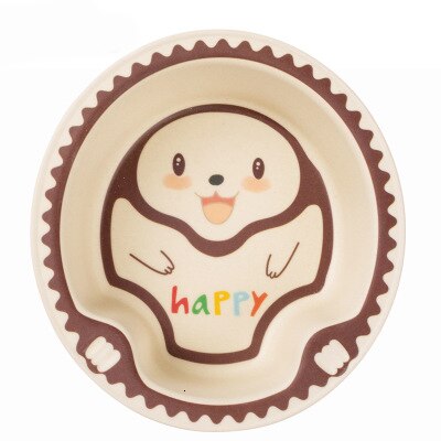 Miljö naturlig bambu fiber barn skål baby tecknad djur porslin tecknad middag servis jul: Igelkott