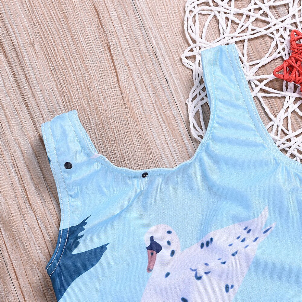 children swimwear for girls Polyester swimsuit kids bathing suit One pieces Jumpsuit Cartoon Printed Bikini Swimwears sets K0301
