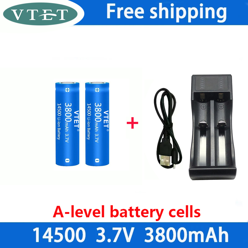 14500 3.7V 3800mAh Battery Lithium Ion Battery Used for Electric Toothbrush Razor Barber Rechargeable Battery with Charger: WHITE