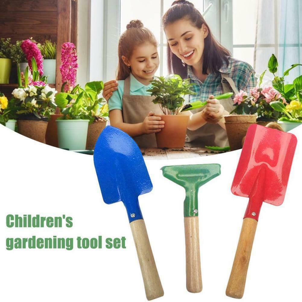 Pala de hierro de madera para niños, juguete de playa para jugar en la arena, para niños, 3 unids/lote