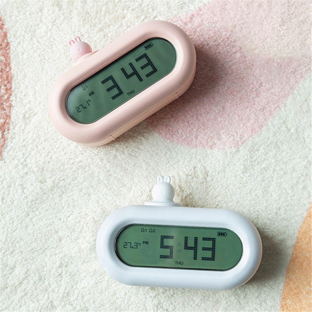 Cute Cartoon Alarm Clock Kids Digital Alarm Clock Cartoon Night Light Bedroom Kitchen Night Light Silent Desktop Lamps