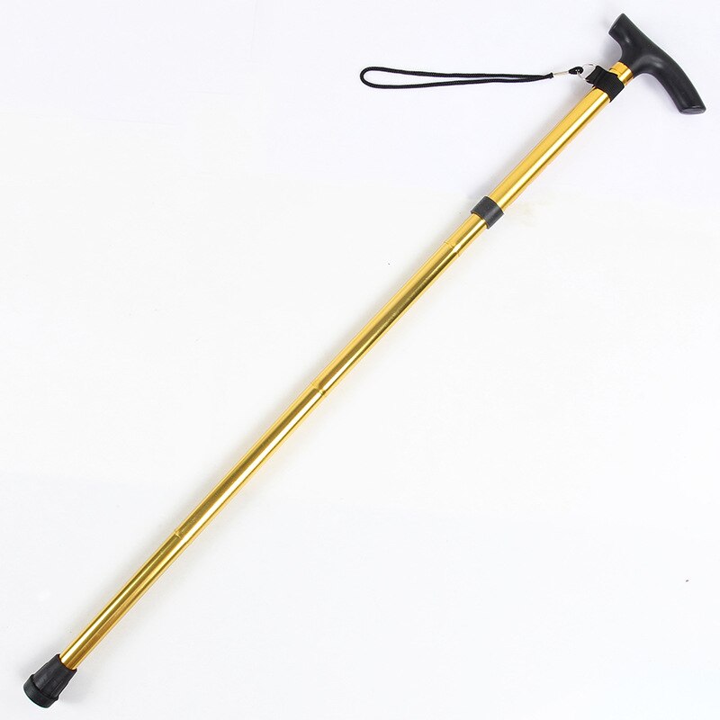 Aluminum Metal Hiking Cane Telescopic Walking Adjustable Stick Travel Cane Hiking Poles Outdoor Walking Stick: Yellow