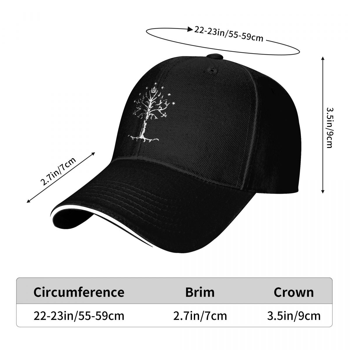 L'arbre blanc de Gondor Lord Ring inspiré 1 chapeau de camionneur casquettes pour hommes casquette de Baseball casquette de Baseball pour hommes