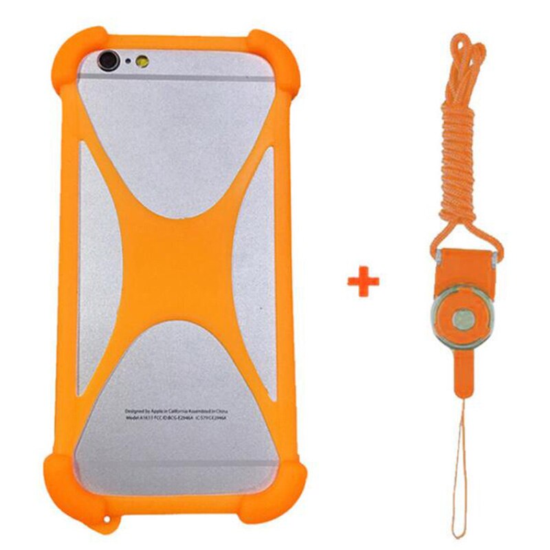 Pour Crosscall Core-X3 coque arrière Action-X3 souple en Silicone élastique pour coque de Trekker-M1 Crosscall avec sangle de cou: Orange