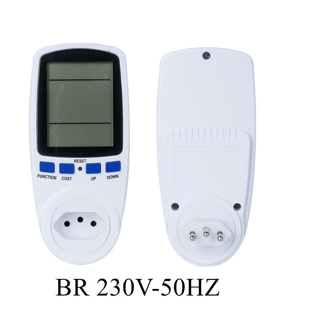 Vermogensmeter digitale wattmeter kwh watt monitor stopcontactanalysator elektrische meetinstrumenten eu br  ac 230v-250v 110v-130v: Br-stekker