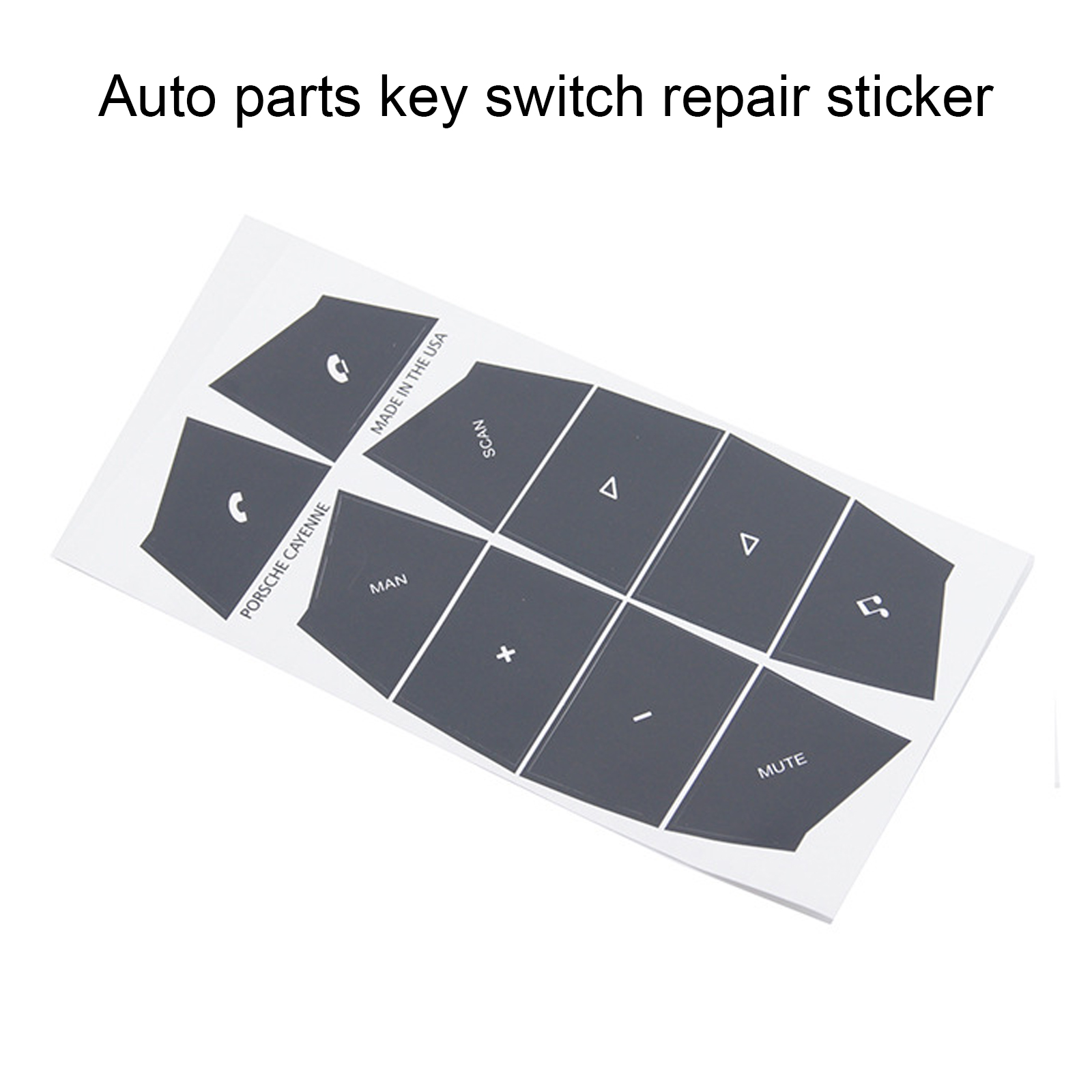 Juego de calcomanías para reparación de botones de volante de coche, pegatinas para Interior automotriz para Porsche Cayenne 2003, 2004, 2005, 2006, 1 Juego