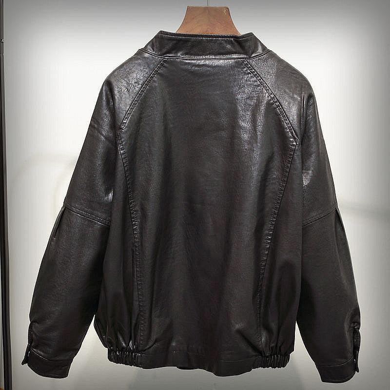 Autumn Wild Loose Leather Jacket Women Korean Casual Leather Jackets Outwear