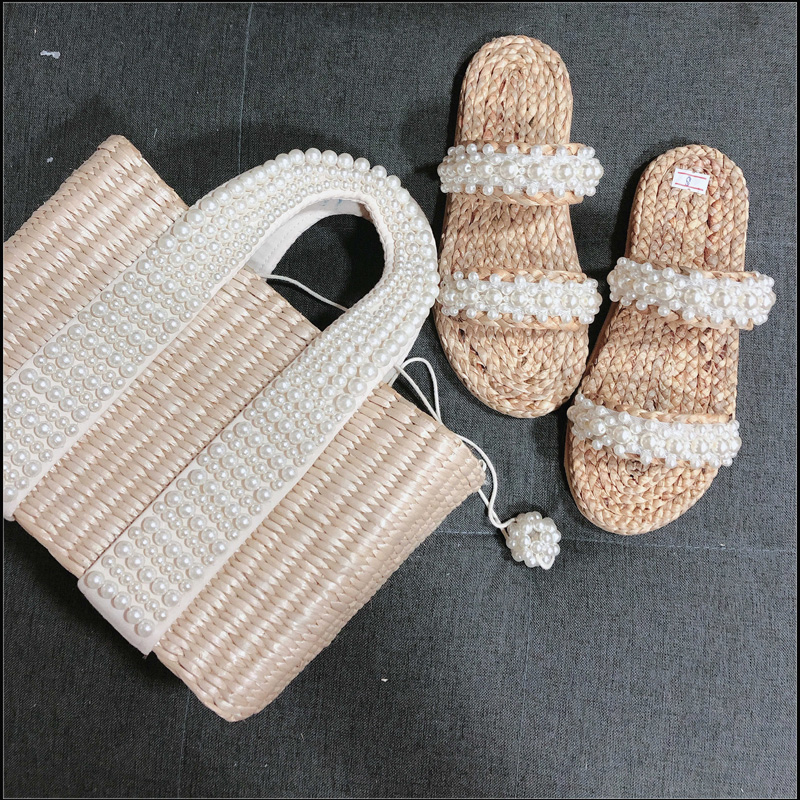ZA nouvelle perle sac de paille tissé à la main sac à bandoulière bord de mer concepteur sac à main célèbre femmes sacs