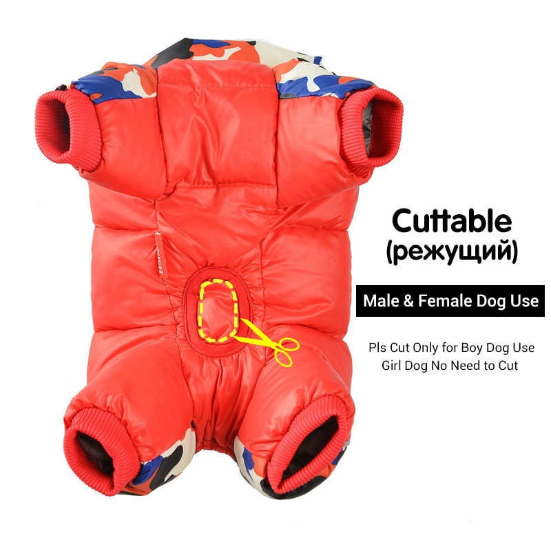 Winter Dog Clothes Waterproof Dog Overalls for Small Dogs Super Warm Soft Puppy Snow Suit Full-Covered Belly Female/Male Dog Use