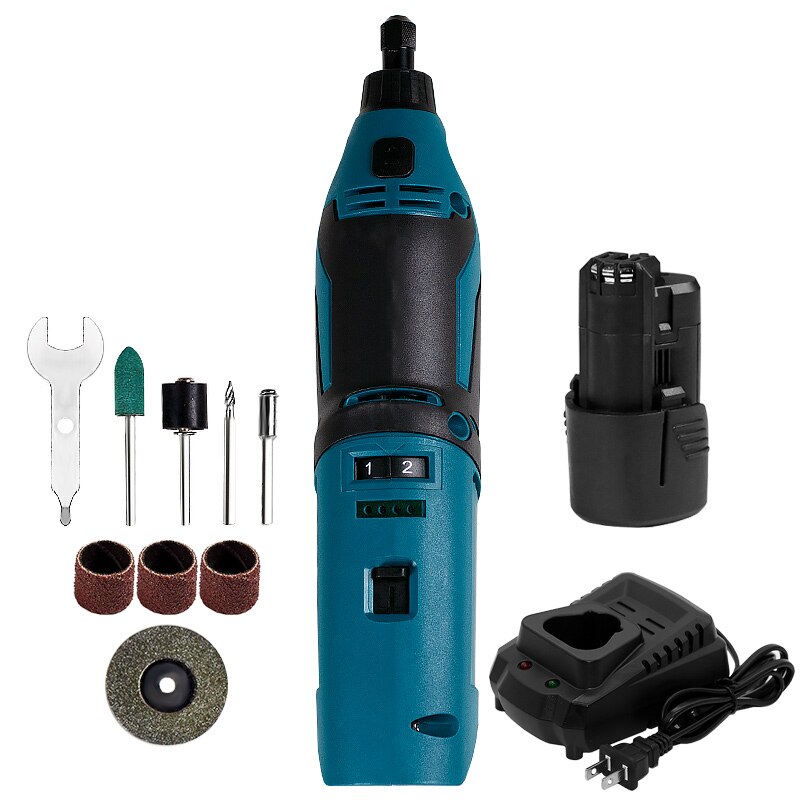 12V Cordless Grinder Electric Drill Mini Drill Grinder Adjustable Engraving Pen Cutting Electric Rotary Tool With 2000mAhBattery: US 1Charger 1Battery