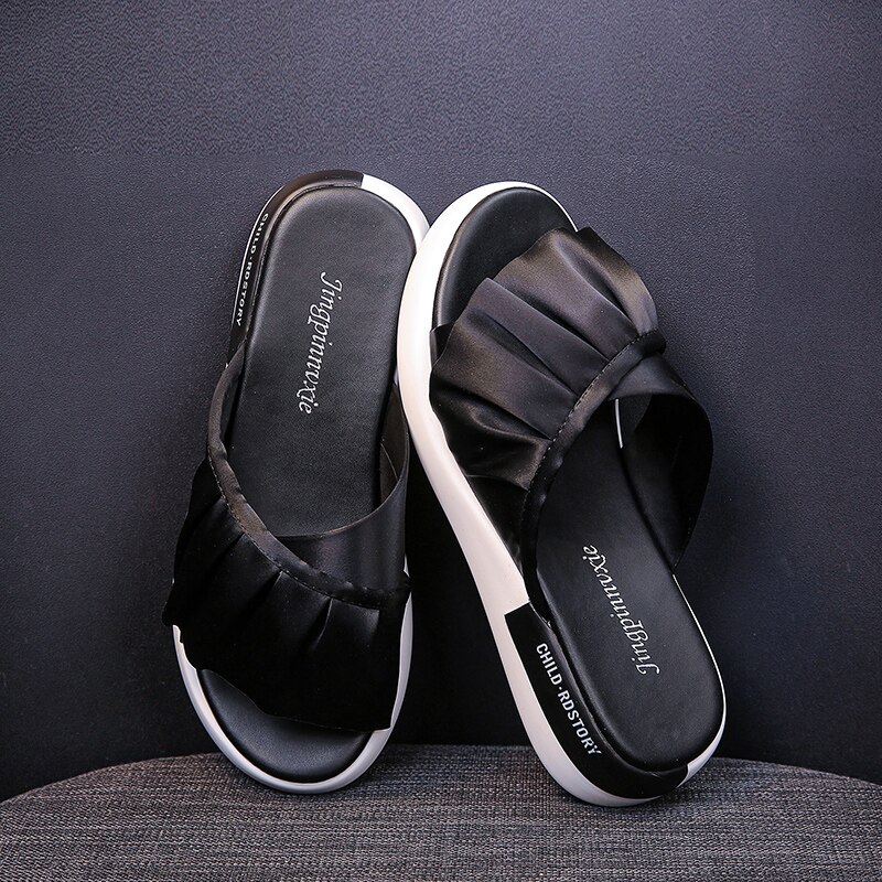 Dikke Zool Vrouwen Zomer Sandalen Hoogte Verhoogde Straat Lopen Slipper Vrouwen Flip Flop Platte Strand Sandalis Grote 40
