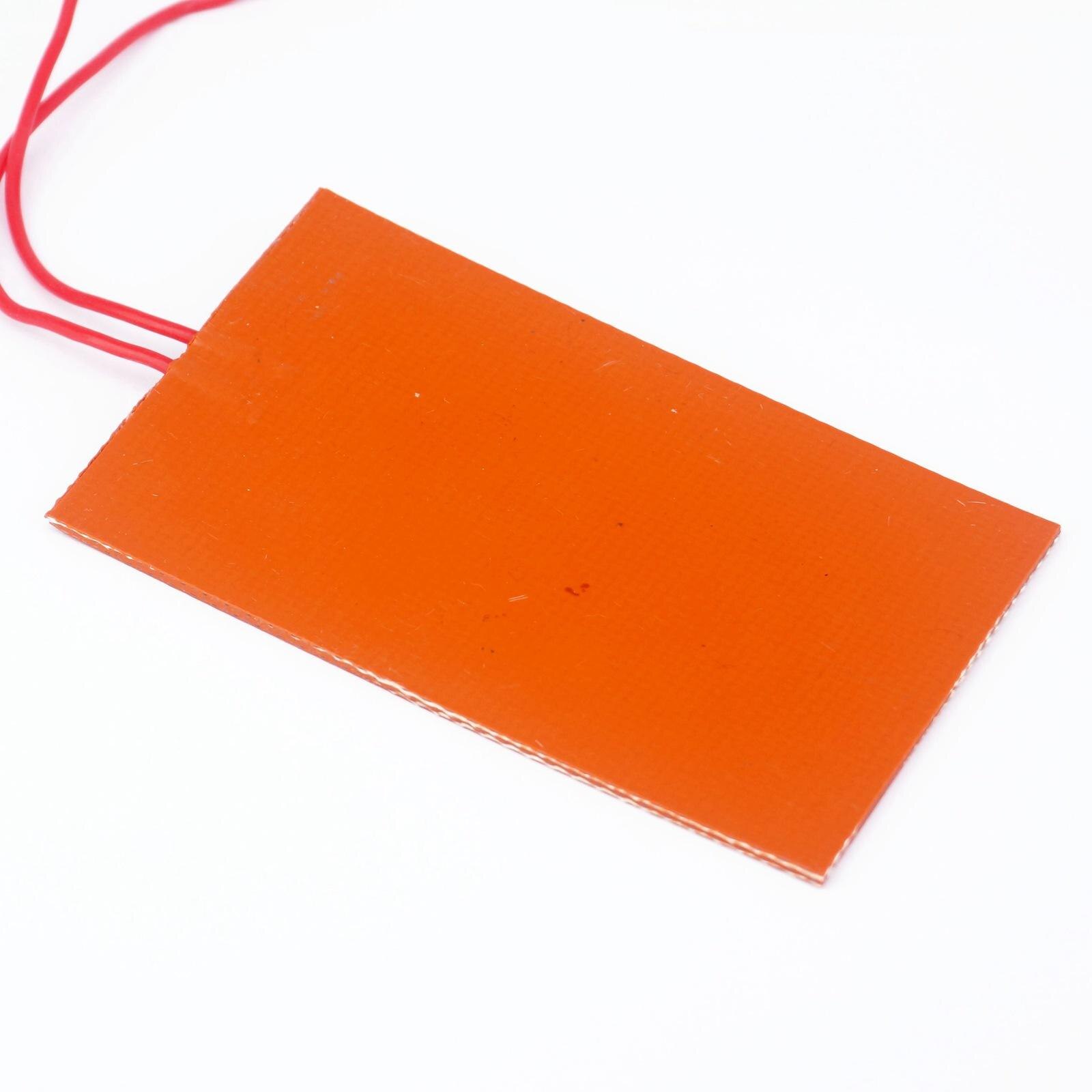 12V DC 60x100mm 5W Rectangle Flexible Waterproof Silicon Heater Pad For Oil Tank Electrical Wires