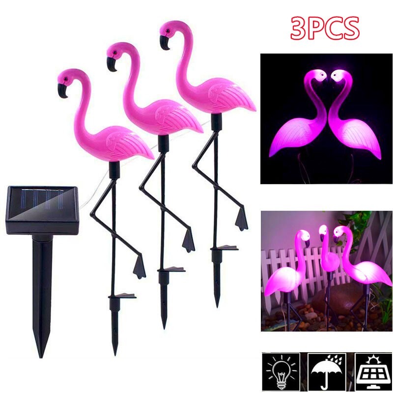 Flamingo Garden Solar Lights Outdoor Decoration Stake Lights Landscape Pathway Yard Lawn Patio Ornament Solar LED Decor Lamp