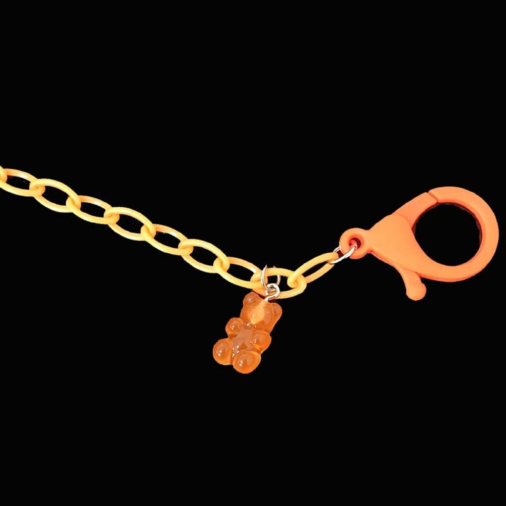 Candy Beer Handgemaakte Regenboog Kralen Vrouwen Girl Candy Kleur Kralen Masker Ketting Met Glazen Lanyard Anti-verloren Anti-strike