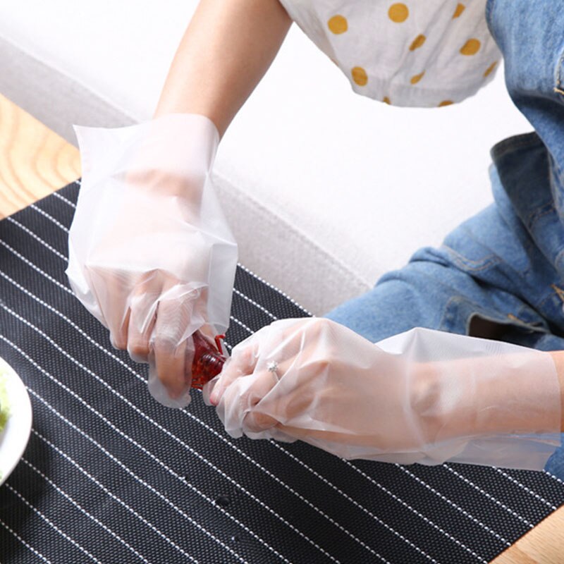 100 st kökshandskar engångshandskar oljetätande måltidshandskar förtjockade cpe halkskydd bbq sterila mathandskar köksutrustning